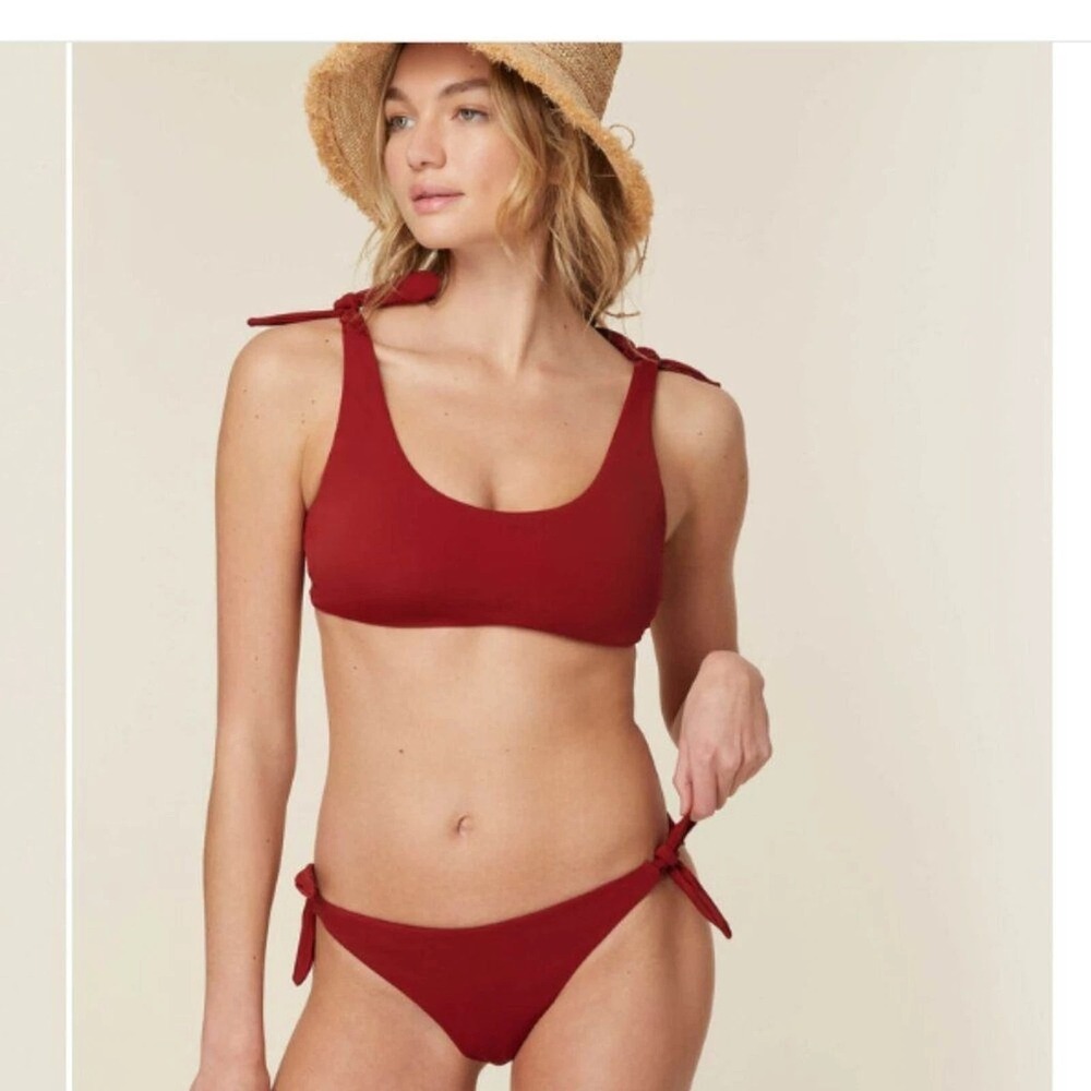 Andie NWT The Mandalay‎ Bikini Set Swimsuit Crimson Red Size XL